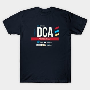 Washington DC (DCA) Airport Code Baggage Tag T-Shirt